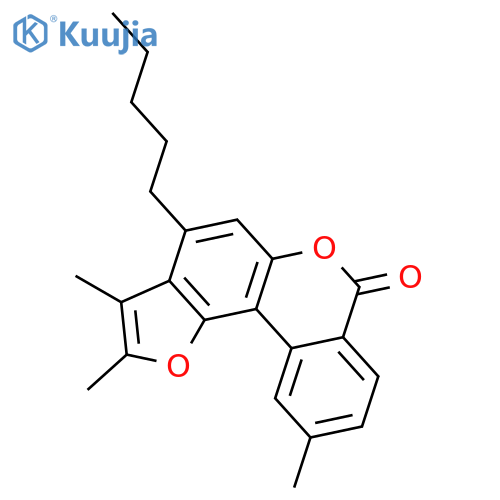 7H-Benzo[c]furo[2,3-f][1]benzopyran-7-one, 2,3,10-trimethyl-4-pentyl- structure