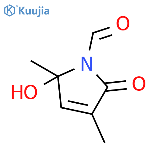 1H-Pyrrole-1-carboxaldehyde,2,5-dihydro-2-hydroxy-2,4-dimethyl-5-oxo- structure