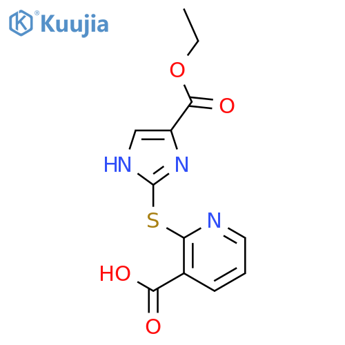 3-Pyridinecarboxylic acid, 2-[[4-(ethoxycarbonyl)-1H-imidazol-2-yl]thio]- structure
