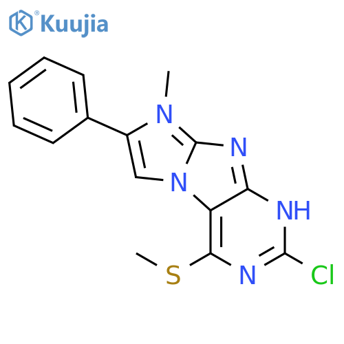 8H-Imidazo[2,1-f]purine, 2-chloro-8-methyl-4-(methylthio)-7-phenyl- structure
