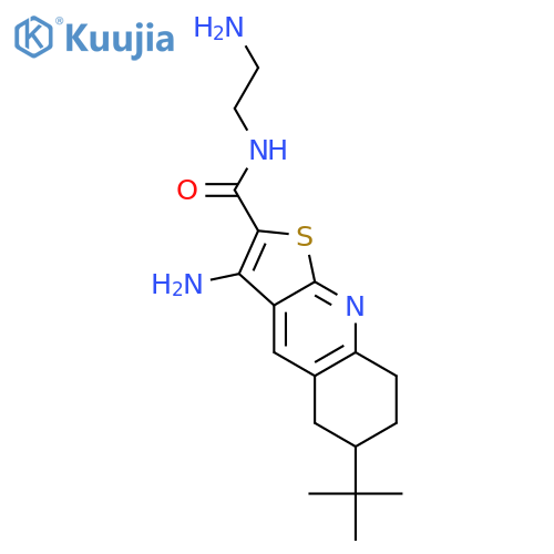 Thieno[2,3-b]quinoline-2-carboxamide,3-amino-N-(2-aminoethyl)-6-(1,1-dimethylethyl)-5,6,7,8-tetrahydro- structure