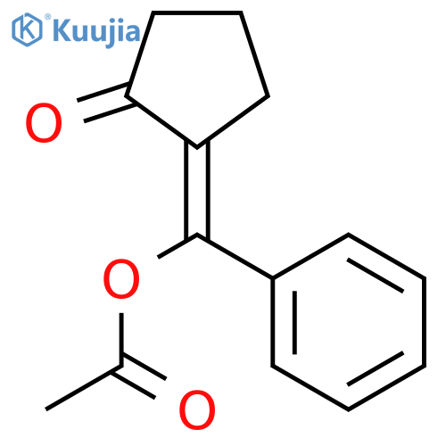 Cyclopentanone, 2-[(acetyloxy)phenylmethylene]-, (E)- structure