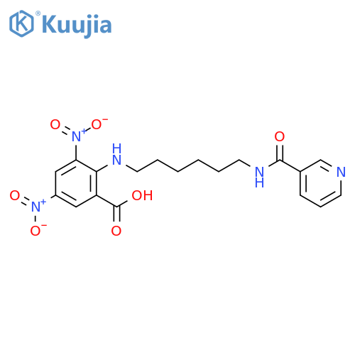Benzoic acid, 3,5-dinitro-2-[[6-[(3-pyridinylcarbonyl)amino]hexyl]amino]- structure