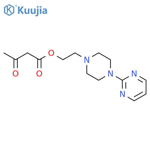 Butanoic acid, 3-oxo-, 2-[4-(2-pyrimidinyl)-1-piperazinyl]ethyl ester structure