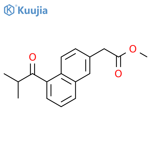 2-Naphthaleneacetic acid, 5-(2-methyl-1-oxopropyl)-, methyl ester structure
