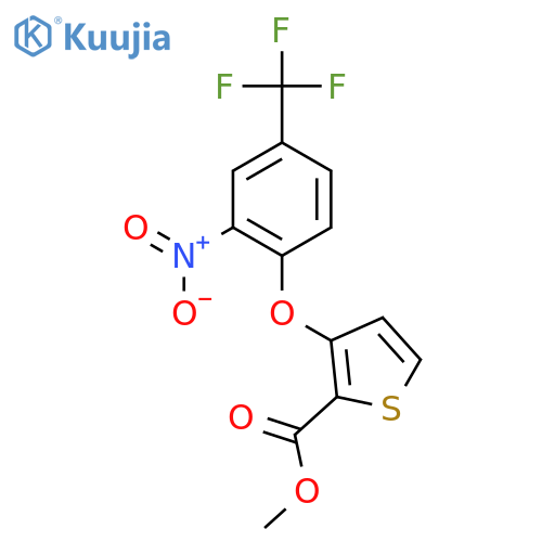 2-Thiophenecarboxylicacid, 3-[2-nitro-4-(trifluoromethyl)phenoxy]-, methyl ester structure