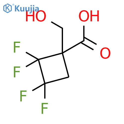 2,2,3,3-tetrafluoro-1-(hydroxymethyl)cyclobutane-1-carboxylic acid structure
