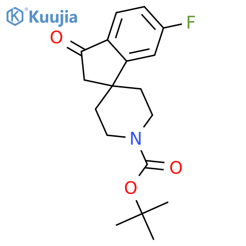 6-fluoro-3-oxo-2,3-dihydrospiro[indene-1,4'-piperidine]-1'-carboxylic acid tert-butyl ester structure