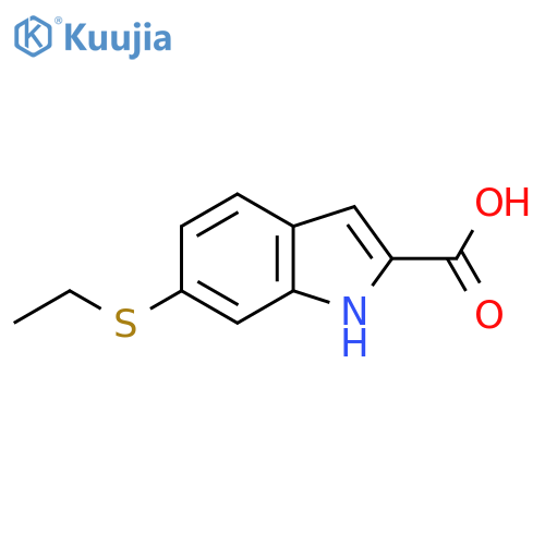6-(ethylthio)-1H-indole-2-carboxylic acid structure