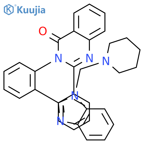 2-phenyl-3-{2-[1-(piperidin-1-ylmethyl)-1H-benzimidazol-2-yl]phenyl}quinazolin-4(3H)-one structure