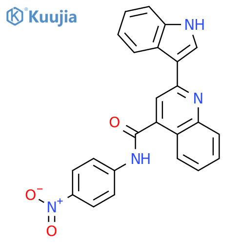 4-Quinolinecarboxamide, 2-(1H-indol-3-yl)-N-(4-nitrophenyl)- structure