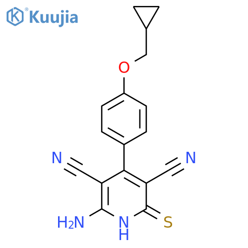 2-Amino-4-[4-(cyclopropylmethoxy)phenyl]-6-sulfanyl-3,5-pyridinedicarbonitrile structure