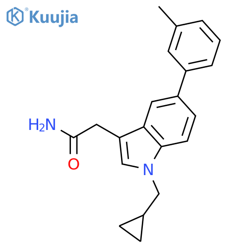 1H-Indole-3-acetamide, 1-(cyclopropylmethyl)-5-(3-methylphenyl)- structure