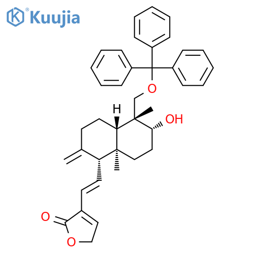 3-[(1E)-2-[(1R,4aS,5R,6R,8aR)-Decahydro-6-hydroxy-5,8a-dimethyl-2-methylene-5-[(triphenylmethoxy)methyl]-1-naphthalenyl]ethenyl]-2(5H)-furanone structure