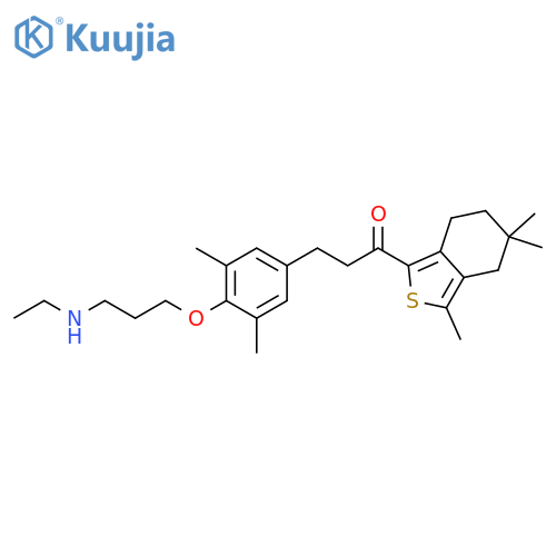 1-Propanone,3-[4-[3-(ethylamino)propoxy]-3,5-dimethylphenyl]-1-(4,5,6,7-tetrahydro-3,5,5-trimethylbenzo[c]thien-1-yl)- structure