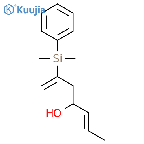 1,5-HEPTADIEN-4-OL, 2-(DIMETHYLPHENYLSILYL)- structure