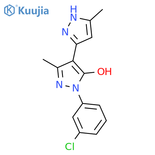 [3,4'-Bi-1H-pyrazol]-5'-ol, 1'-(3-chlorophenyl)-3',5-dimethyl- structure