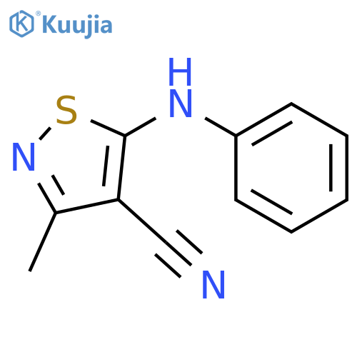 3-methyl-5-(phenylamino)-1,2-thiazole-4-carbonitrile structure