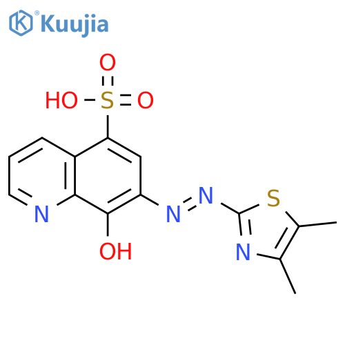 7-[(4,5-Dimethylthiazol-2-yl)azo]-8-hydroxyquinoline-5-sulfonic acid structure