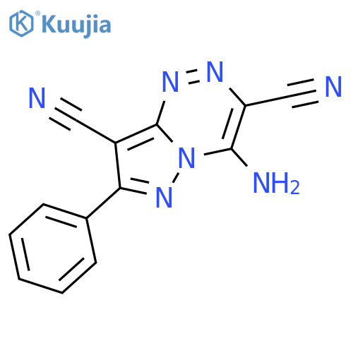 PYRAZOLO[5,1-C][1,2,4]TRIAZINE-3,8-DICARBONITRILE, 4-AMINO-7-PHENYL- structure