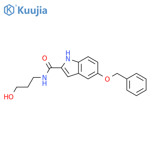 1H-Indole-2-carboxamide, N-(3-hydroxypropyl)-5-(phenylmethoxy)- structure