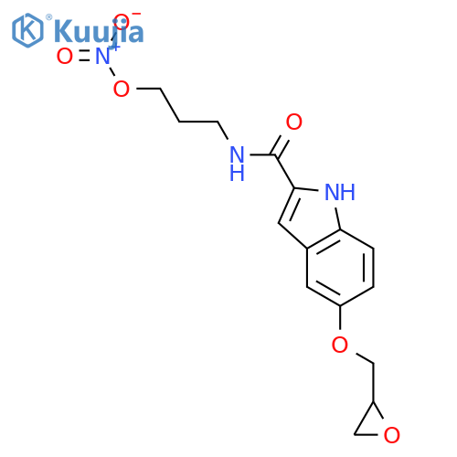 1H-INDOLE-2-CARBOXAMIDE, N-[3-(NITROOXY)PROPYL]-5-(OXIRANYLMETHOXY)- structure