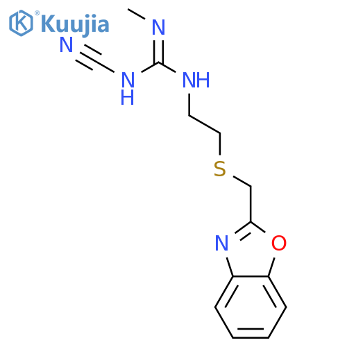 GUANIDINE, N-[2-[(2-BENZOXAZOLYLMETHYL)THIO]ETHYL]-N'-CYANO-N''-METHYL- structure