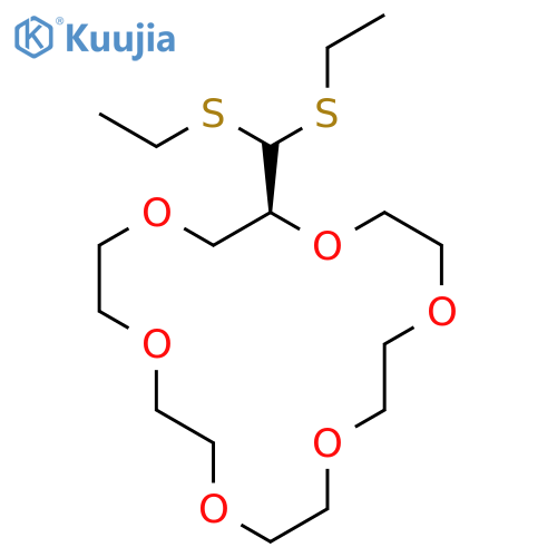 1,4,7,10,13,16-HEXAOXACYCLOOCTADECANE, 2-[BIS(ETHYLTHIO)METHYL]-, (S)- structure