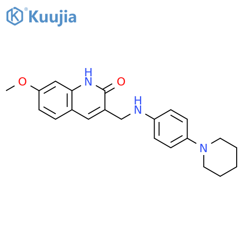 2(1H)-Quinolinone,7-methoxy-3-[[[4-(1-piperidinyl)phenyl]amino]methyl]- structure
