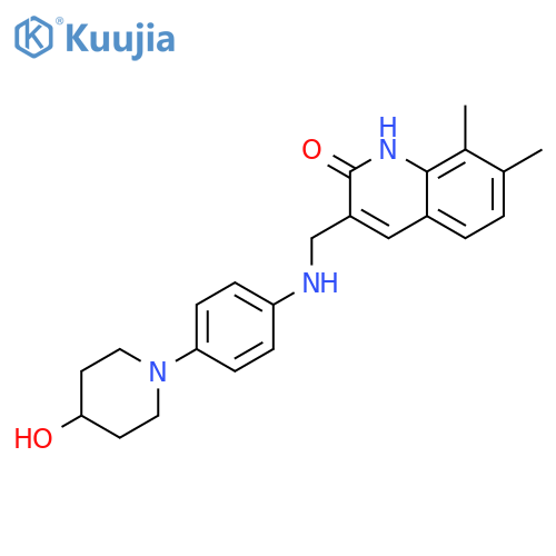 2(1H)-Quinolinone,3-[[[4-(4-hydroxy-1-piperidinyl)phenyl]amino]methyl]-7,8-dimethyl- structure