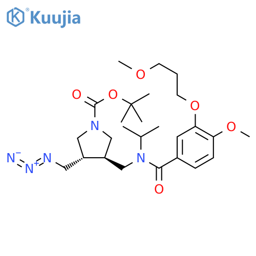 1-Pyrrolidinecarboxylic acid,3-(azidomethyl)-4-[[[4-methoxy-3-(3-methoxypropoxy)benzoyl](1-methylethyl)amino]methyl]-, 1,1-dimethylethyl ester, (3S,4R)- structure