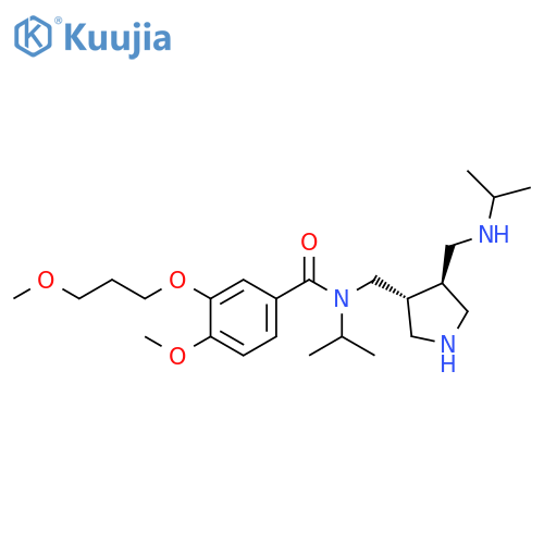 Benzamide,4-methoxy-3-(3-methoxypropoxy)-N-(1-methylethyl)-N-[[(3R,4R)-4-[[(1-methylethyl)amino]methyl]-3-pyrrolidinyl]methyl]-, rel- structure