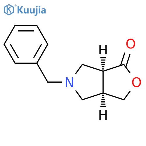 rac-(3aR,6aS)-5-benzyl-hexahydro-1H-furo[3,4-c]pyrrol-1-one structure