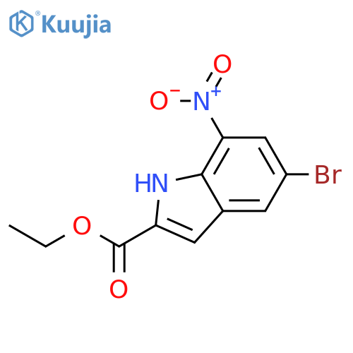 5-BroMo-7-nitroindole-2-carboxylic acid ethyl ester structure