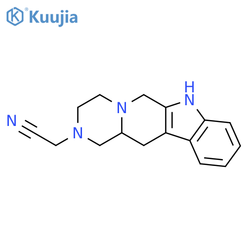 Pyrazino[1',2':1,6]pyrido[3,4-b]indole-2(1H)-acetonitrile, 3,4,6,7,12,12a-hexahydro- structure
