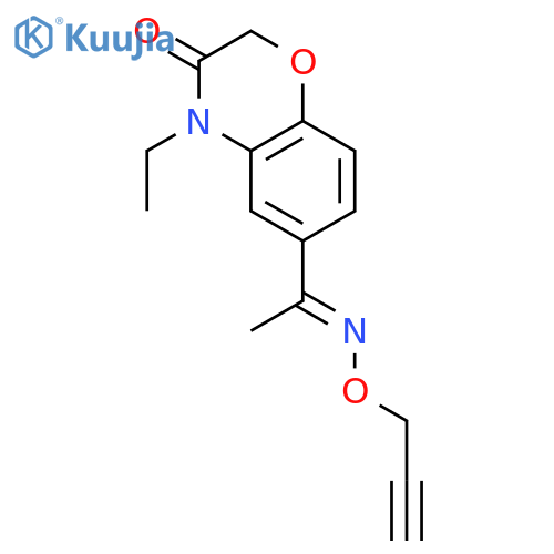 4-ethyl-6-[(1E)-N-(prop-2-yn-1-yloxy)ethanimidoyl]-2H-1,4-benzoxazin-3(4H)-one structure