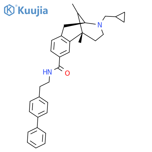 (1S,9S)-10-(cyclopropylmethyl)-1,13-dimethyl-N-[2-(4-phenylphenyl)ethyl]-10-azatricyclo[7.3.1.02,7]trideca-2(7),3,5-triene-4-carboxamide structure