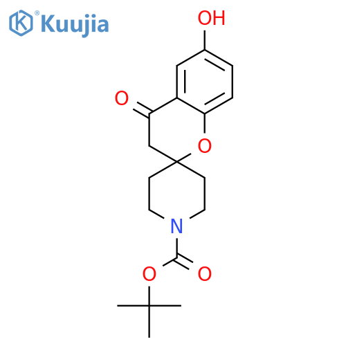 TERT-BUTYL 6-HYDROXY-4-OXOSPIRO[CHROMAN-2,4'-PIPERIDINE]-1'-CARBOXYLATE structure