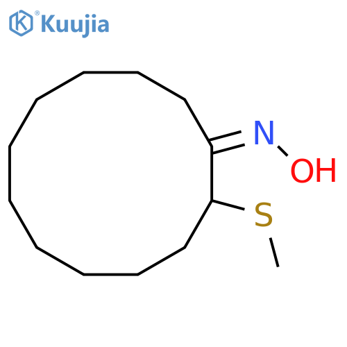 Cyclododecanone, 2-(methylthio)-, oxime structure