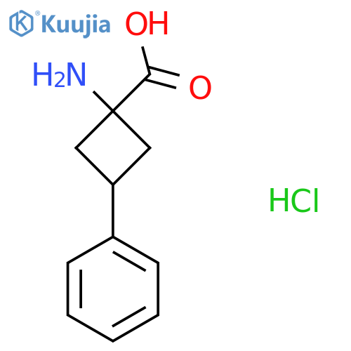 1-amino-3-phenyl-cyclobutanecarboxylic acid;hydrochloride structure