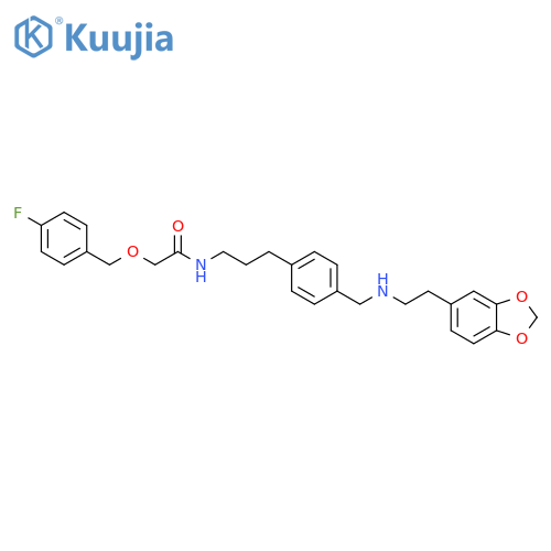 Acetamide,N-[3-[4-[[[2-(1,3-benzodioxol-5-yl)ethyl]amino]methyl]phenyl]propyl]-2-[(4-fluorophenyl)methoxy]- structure