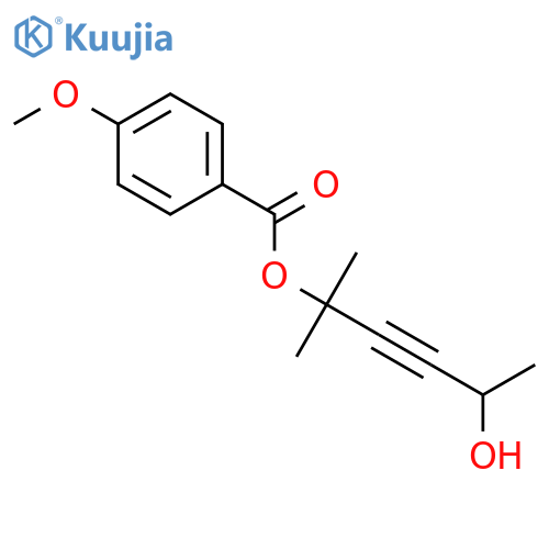 Benzoic acid, 4-methoxy-, 4-hydroxy-1,1-dimethyl-2-pentynyl ester structure