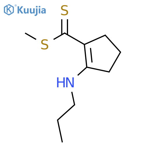 1-Cyclopentene-1-carbodithioic acid, 2-(propylamino)-, methyl ester structure