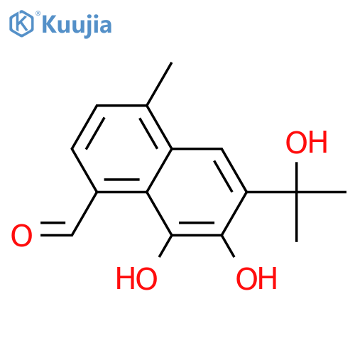 1-Naphthalenecarboxaldehyde, 7,8-dihydroxy-6-(1-hydroxy-1-methylethyl)-4-methyl- structure