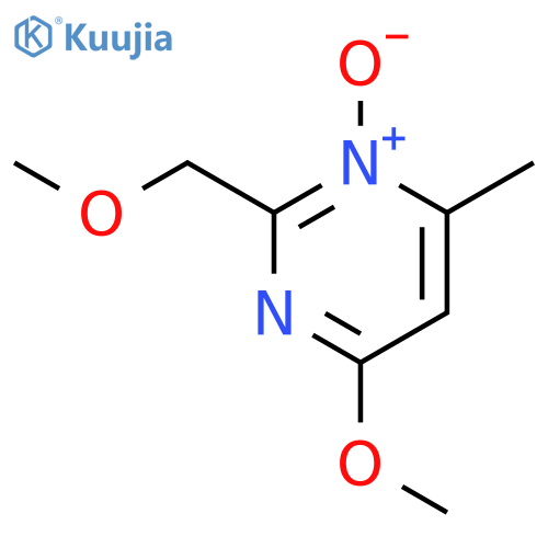 Pyrimidine, 4-methoxy-2-(methoxymethyl)-6-methyl-, 1-oxide structure