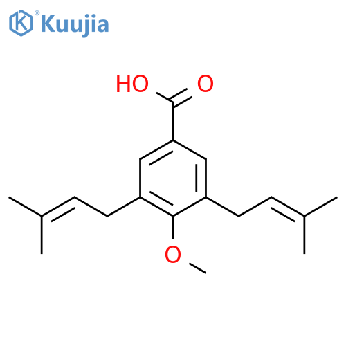 4-methoxy-3,5-bis(3-methylbut-2-en-1-yl)benzoic acid structure