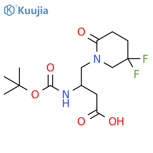 (3S)-3-{[(tert-butoxy)carbonyl]amino}-4-(5,5-difluoro-2-oxopiperidin-1-yl)butanoic acid structure