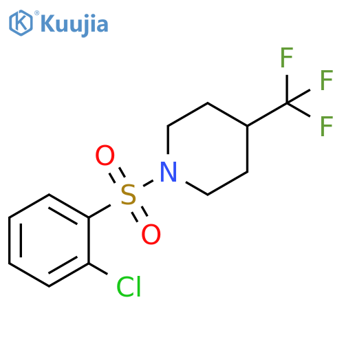 1-(2-chlorobenzenesulfonyl)-4-(trifluoromethyl)piperidine structure