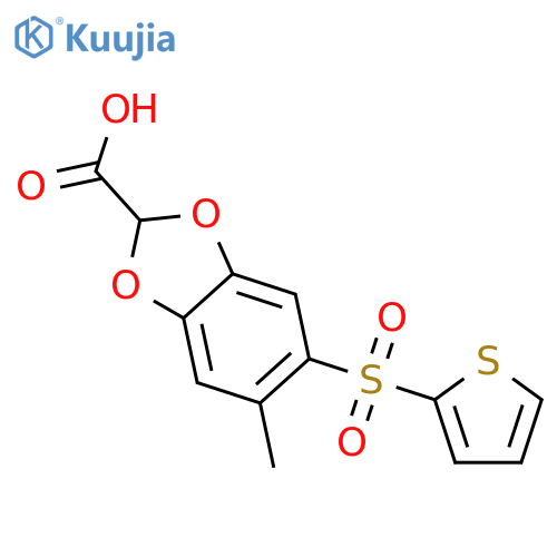1,3-Benzodioxole-2-carboxylic acid, 5-methyl-6-(2-thienylsulfonyl)- structure