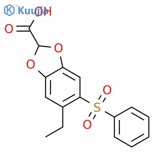 1,3-Benzodioxole-2-carboxylic acid, 5-ethyl-6-(phenylsulfonyl)- structure